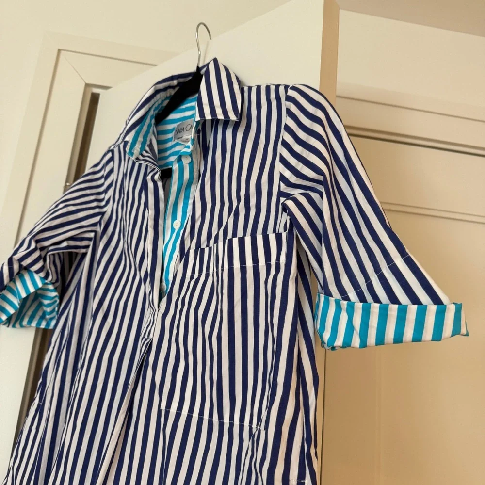 Sara Campbell Ingrid Shirtdress – Blue Stripes – Size XS – Nautical Chic – Excel - Picture 5 of 11
